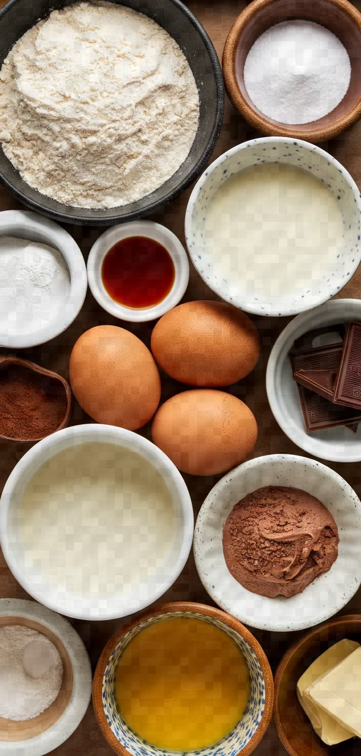 Ingredients photo for Chocolate Cream Filled Crepes Recipe