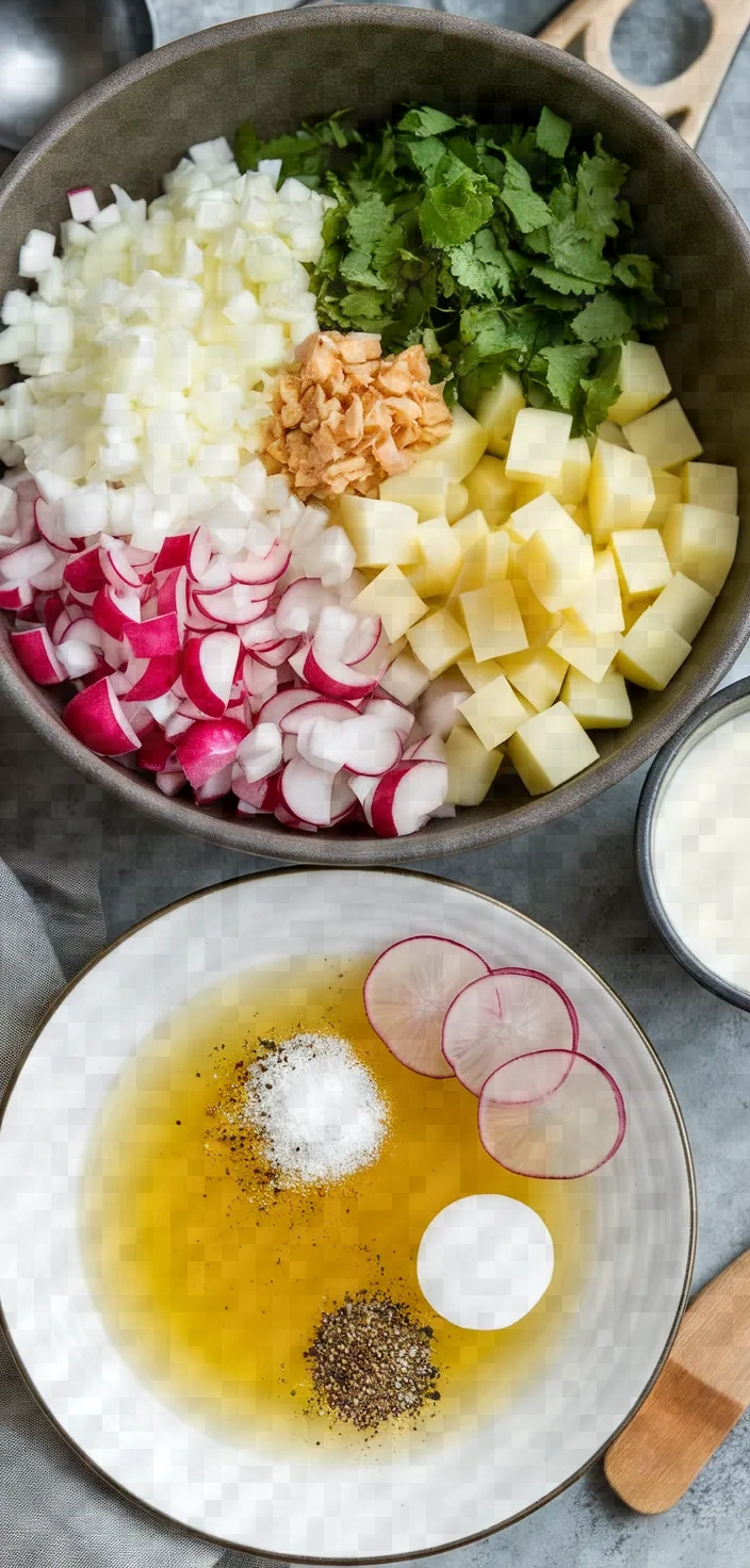 Ingredients photo for Radish Leaf Soup Recipe