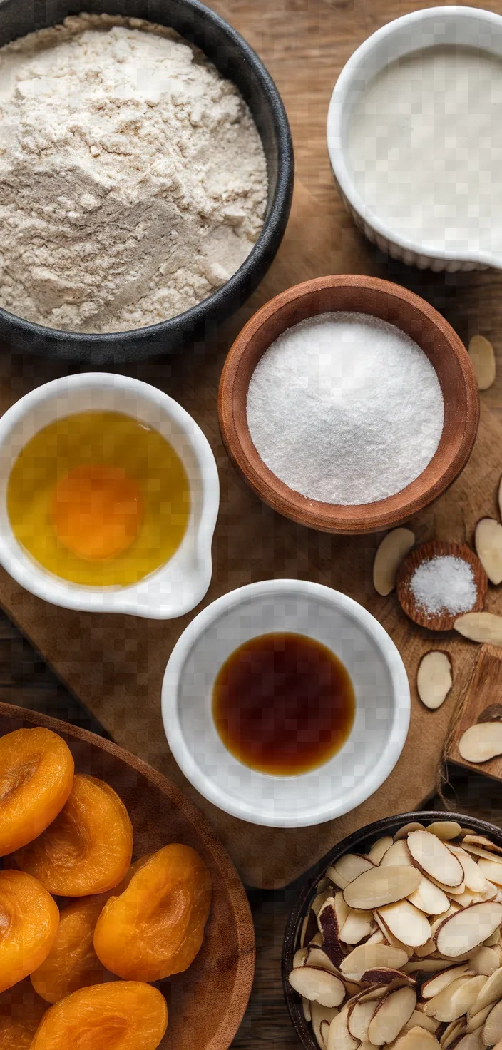 Ingredients photo for Apricot Almond Olive Oil Cake Dairy Free Recipe
