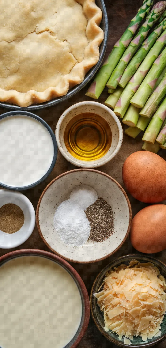 Ingredients photo for Asparagus Goat Cheese Quiche Recipe
