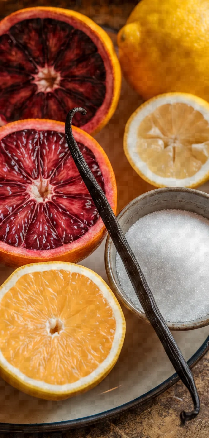 Ingredients photo for Blood Orange Vanilla Marmalade Recipe