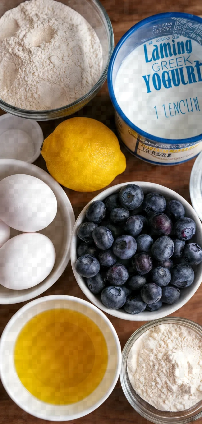 Ingredients photo for Blueberry Lemon Yogurt Loaf Recipe