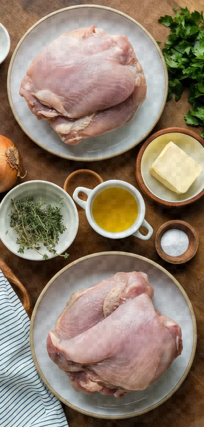 Ingredients photo for Braised Chicken Thighs With Garlic And Onion Recipe