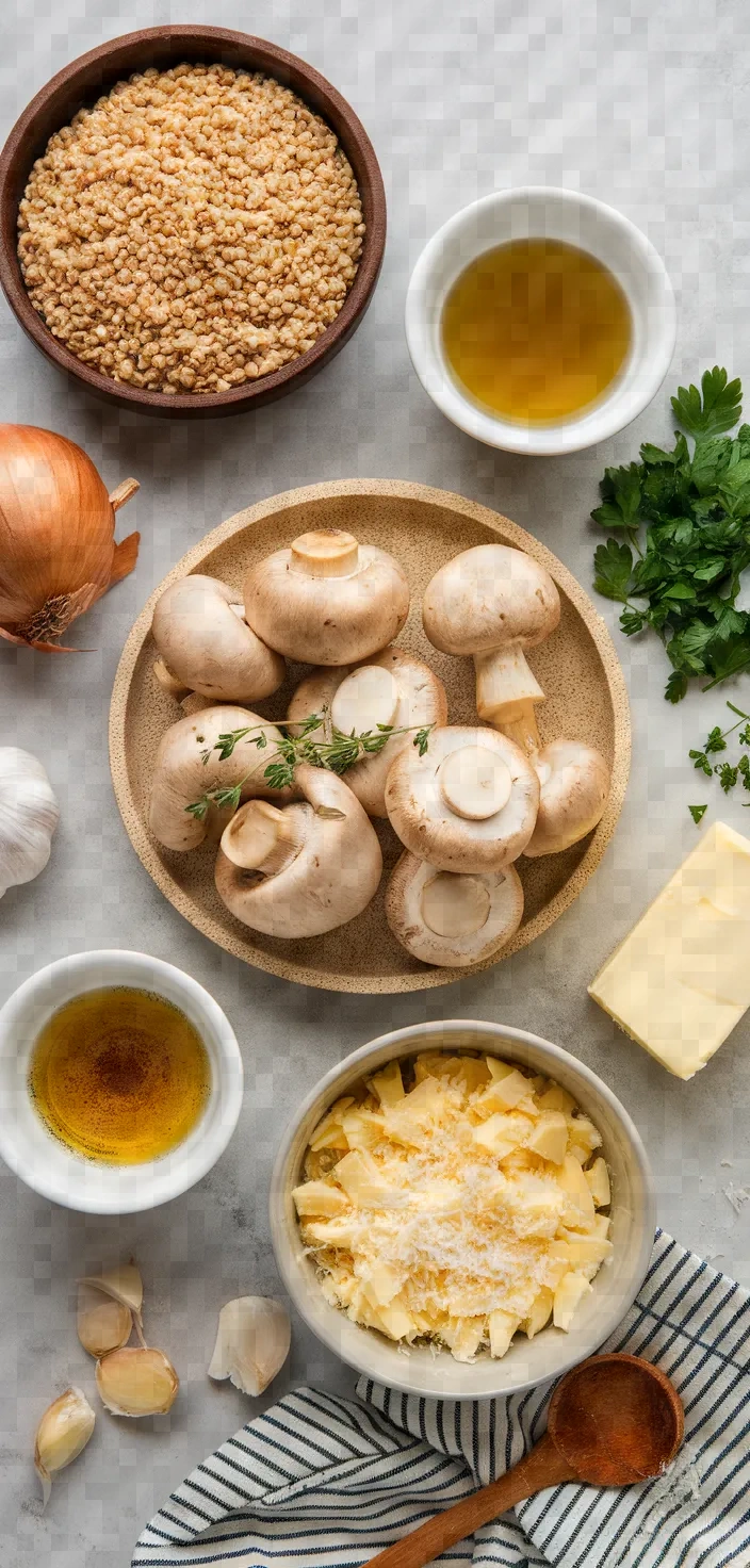 Ingredients photo for Buckwheat Risotto With Mushrooms Forestiere Sauce Recipe
