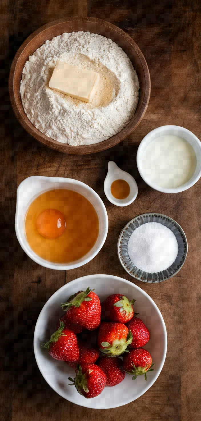 Ingredients photo for Classic French Strawberry Tart Tarte Aux Fraises Recipe