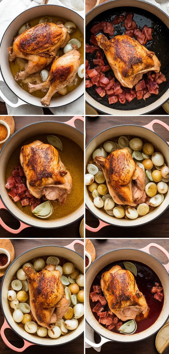 A photo of Classic French Coq Au Vin Rouge Recipe