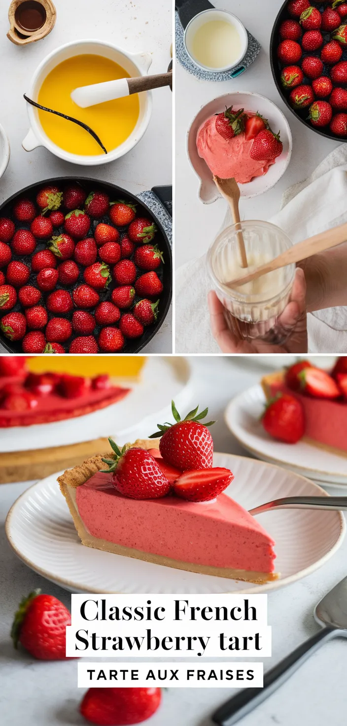 A photo of Classic French Strawberry Tart Tarte Aux Fraises Recipe