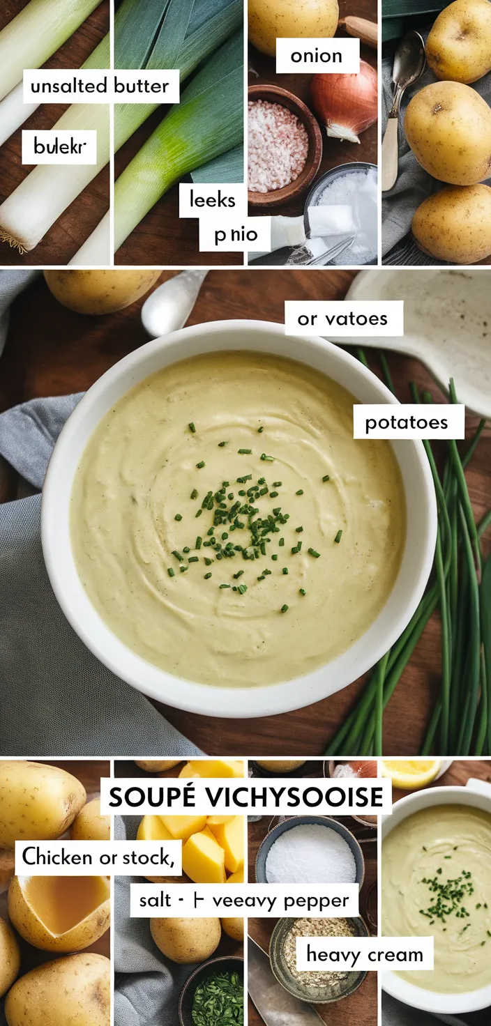 A photo of Creamy Leek And Potato Soup Soupe Vichyssoise Recipe