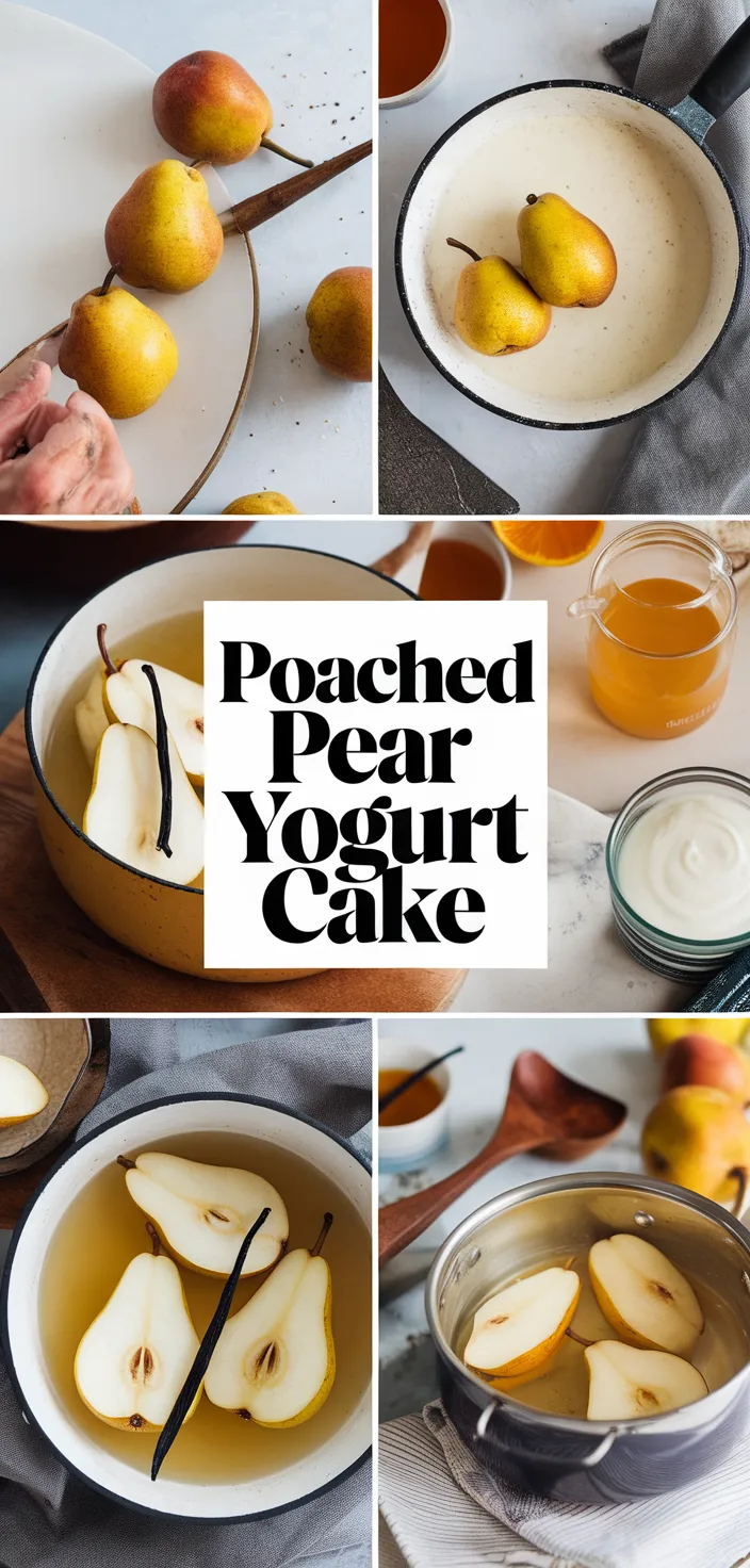 A photo of Poached Pear Vanilla Yogurt Cake Recipe