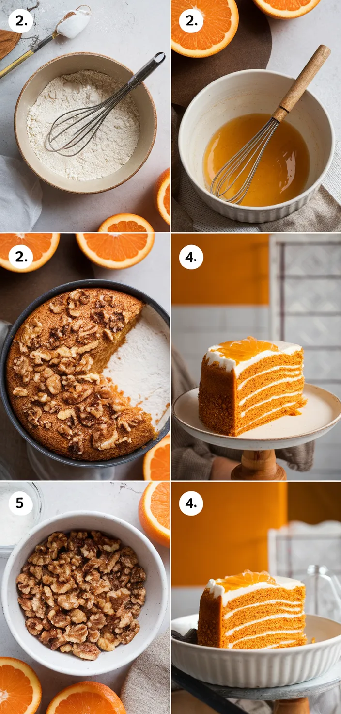 A photo of Tangerine Honey Walnut Cake Recipe