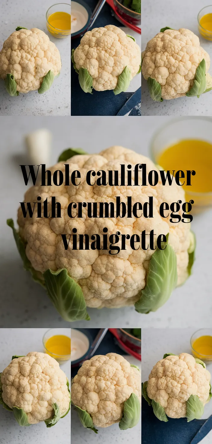 A photo of Whole Cauliflower With Crumbled Egg Vinaigrette Recipe