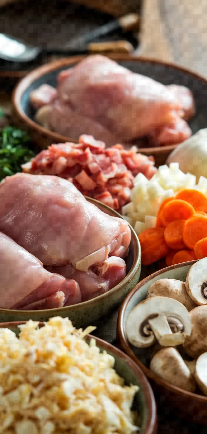 Ingredients photo for Coq Au Vin Blanc Recipe