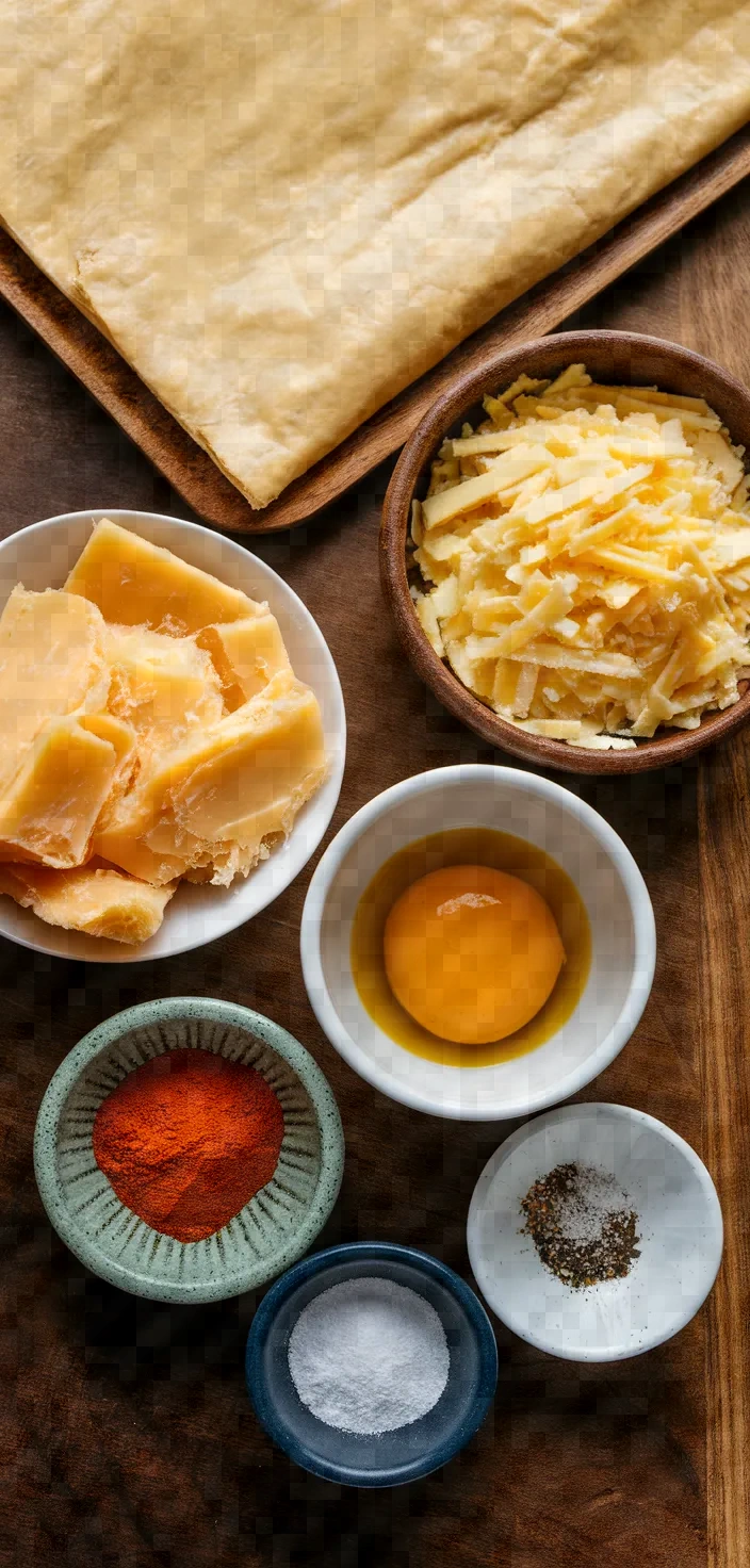 Ingredients photo for Gruyere Cheese Twists Torsades Au Fromage Recipe