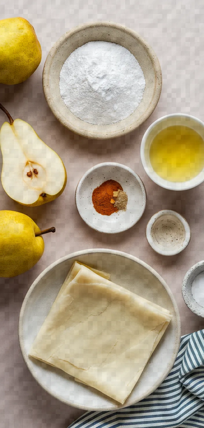 Ingredients photo for Pear Sauce Puff Pastry Fritters Rissoles Aux Poires Recipe