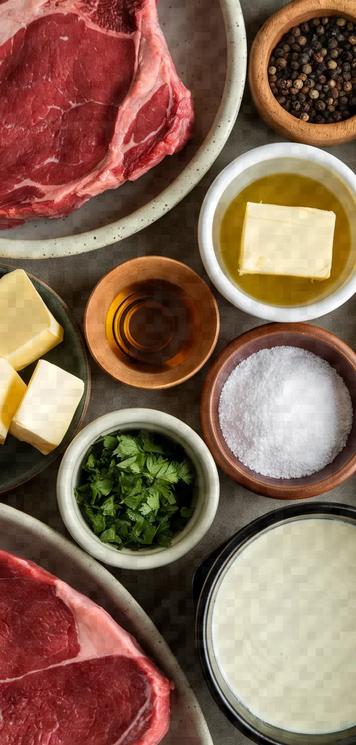 Ingredients photo for Pepper Steak With Brandy Sauce Recipe