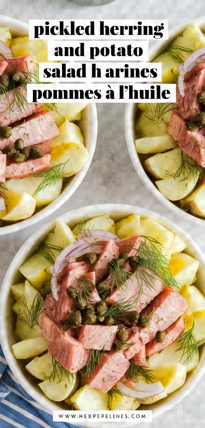 Pickled Herring And Potato Salad Harengs Marines Pommes A Lhuile Recipe