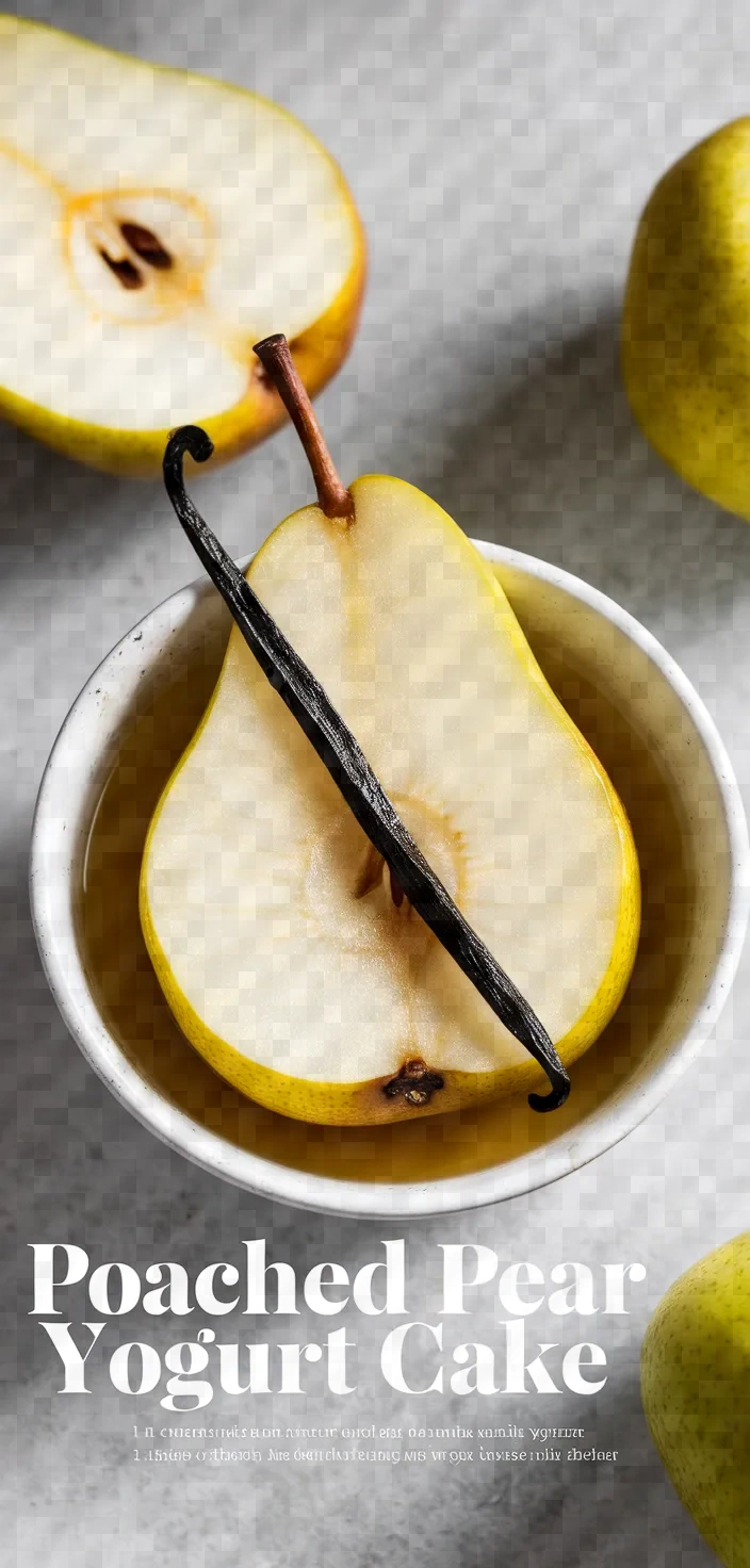 Poached Pear Vanilla Yogurt Cake Recipe