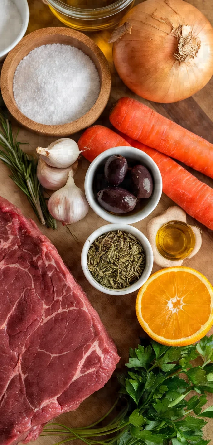 Ingredients photo for Provencal White Wine Beef Daube Recipe