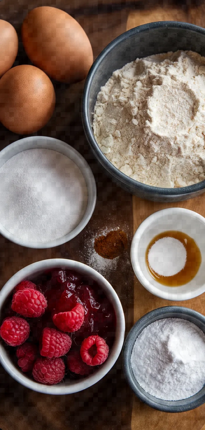 Ingredients photo for Raspberry Jam Swiss Roll Recipe