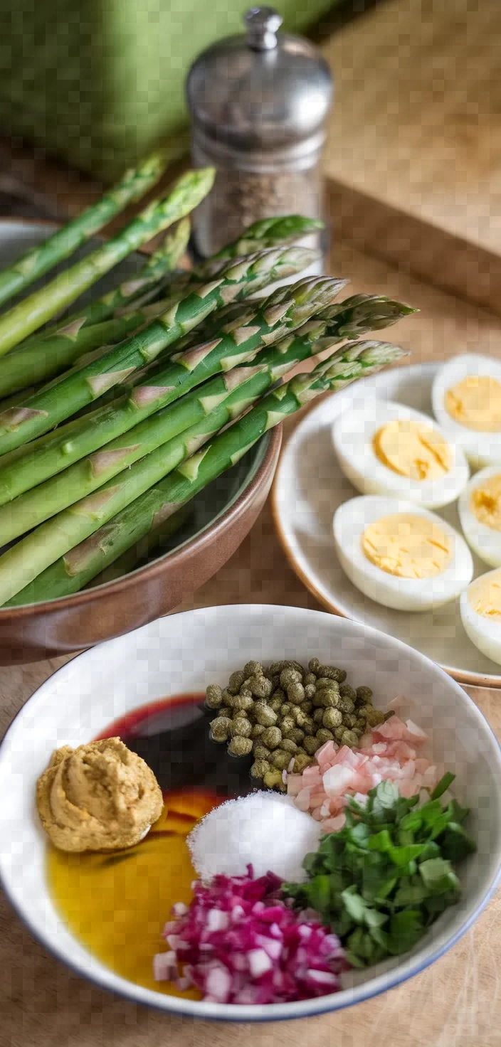 Ingredients photo for Sauce Gribiche On Crisp Asparagus Recipe