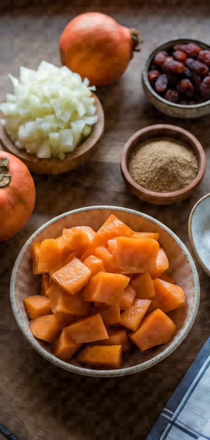 Ingredients photo for Spiced Persimmon Chutney Recipe