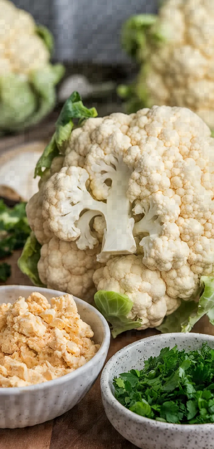 Ingredients photo for Whole Cauliflower With Crumbled Egg Vinaigrette Recipe