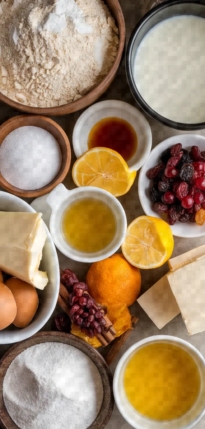 Ingredients photo for Authentic Stollen European Christmas Bread Recipe