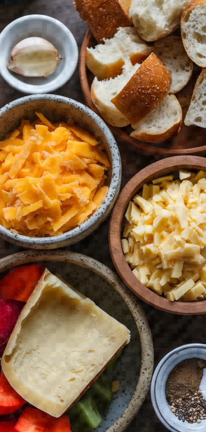 Ingredients photo for Authentic Swiss Cheese Fondue Recipe