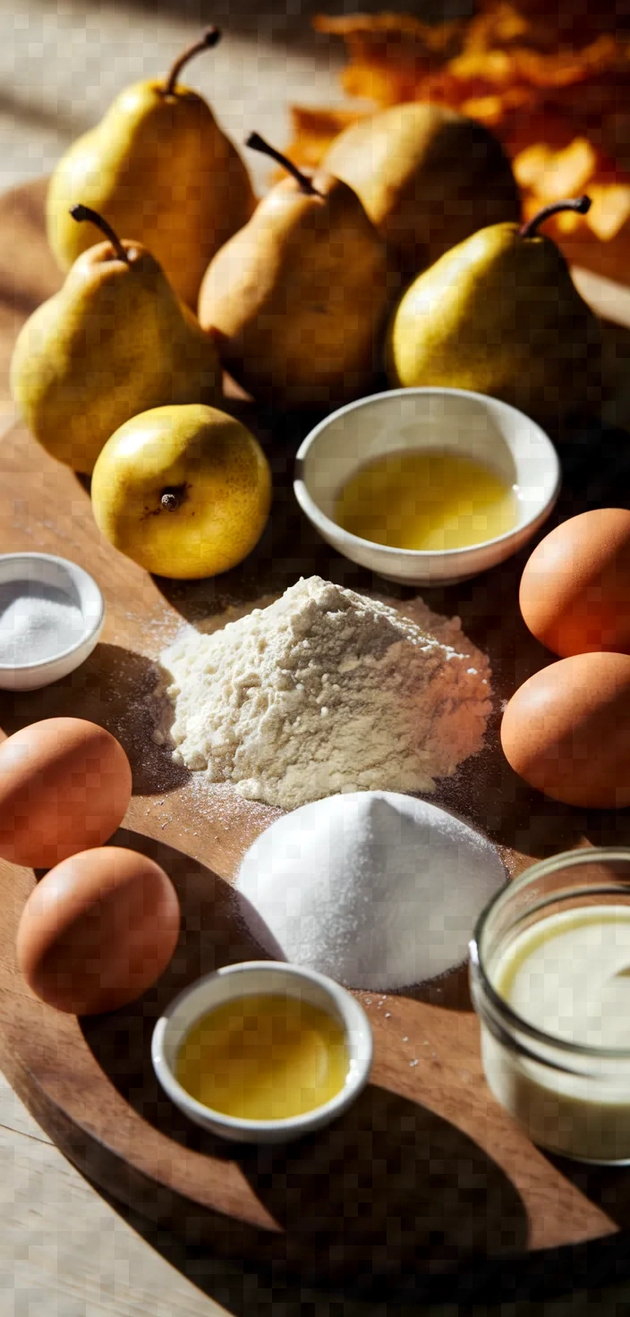 Ingredients photo for Classic French Pear Cake Recipe