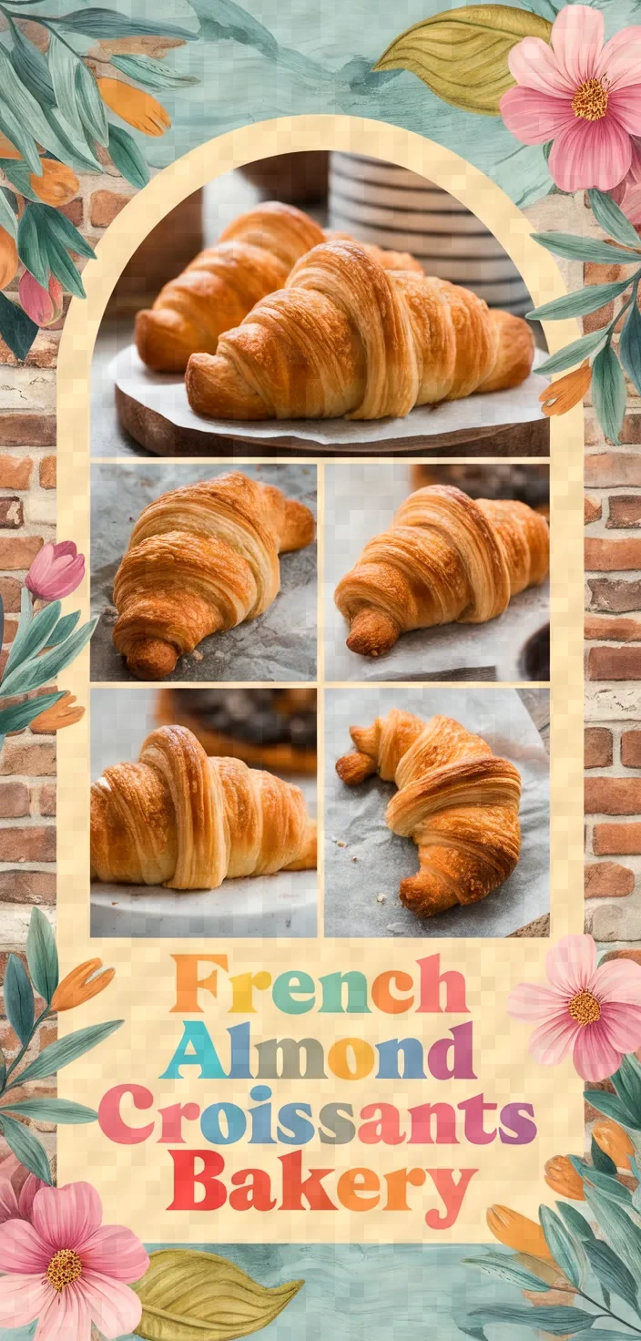 A photo of French Almond Croissants Bakery Style Recipe