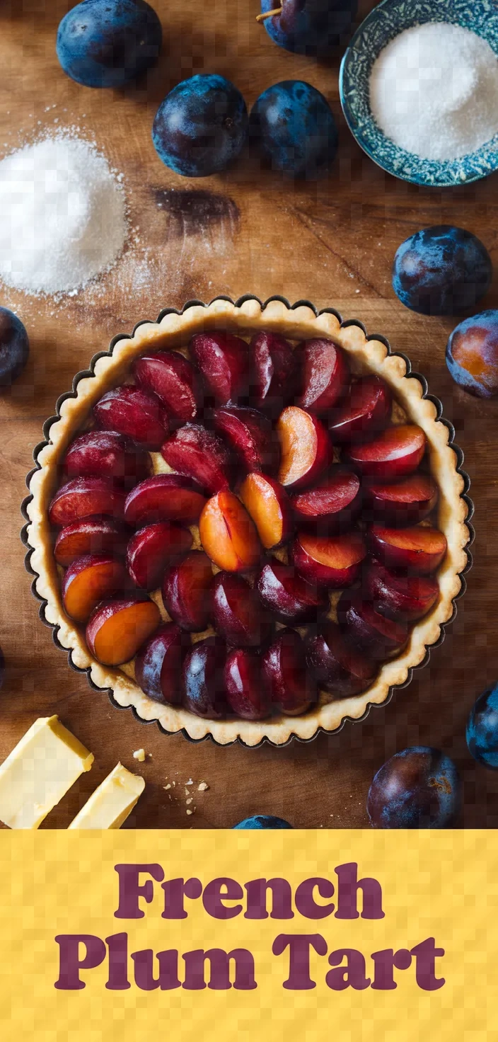 A photo of French Plum Tart Tarte Aux Prunes Recipe