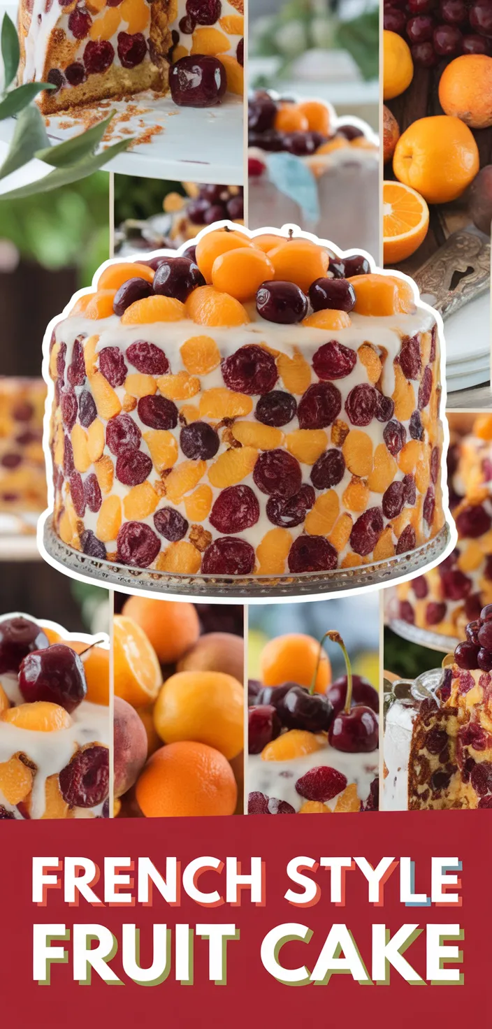 A photo of French Style Fruit Cake Cake Aux Fruits Confits Recipe
