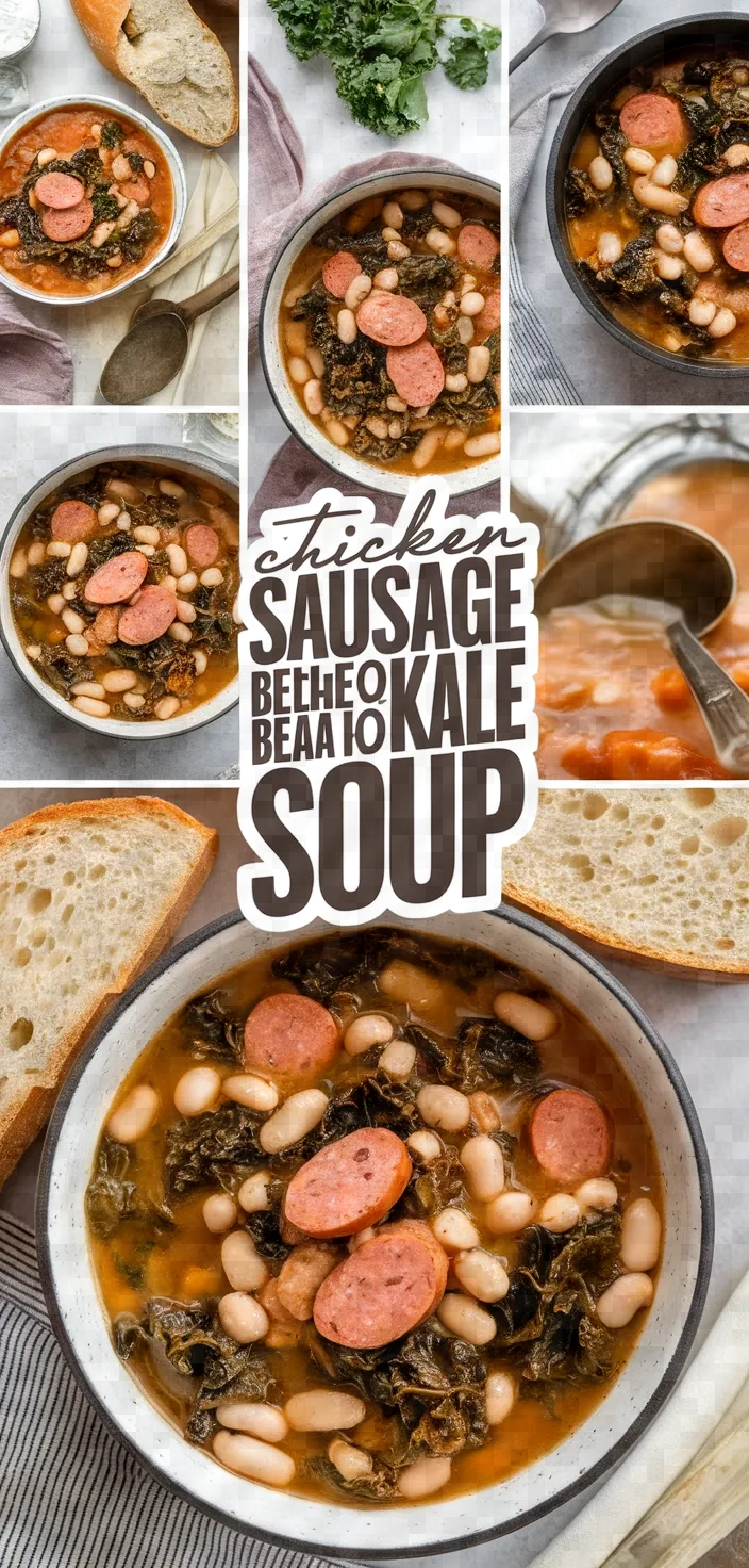 A photo of Italian Chicken Sausage White Bean Kale Soup Recipe