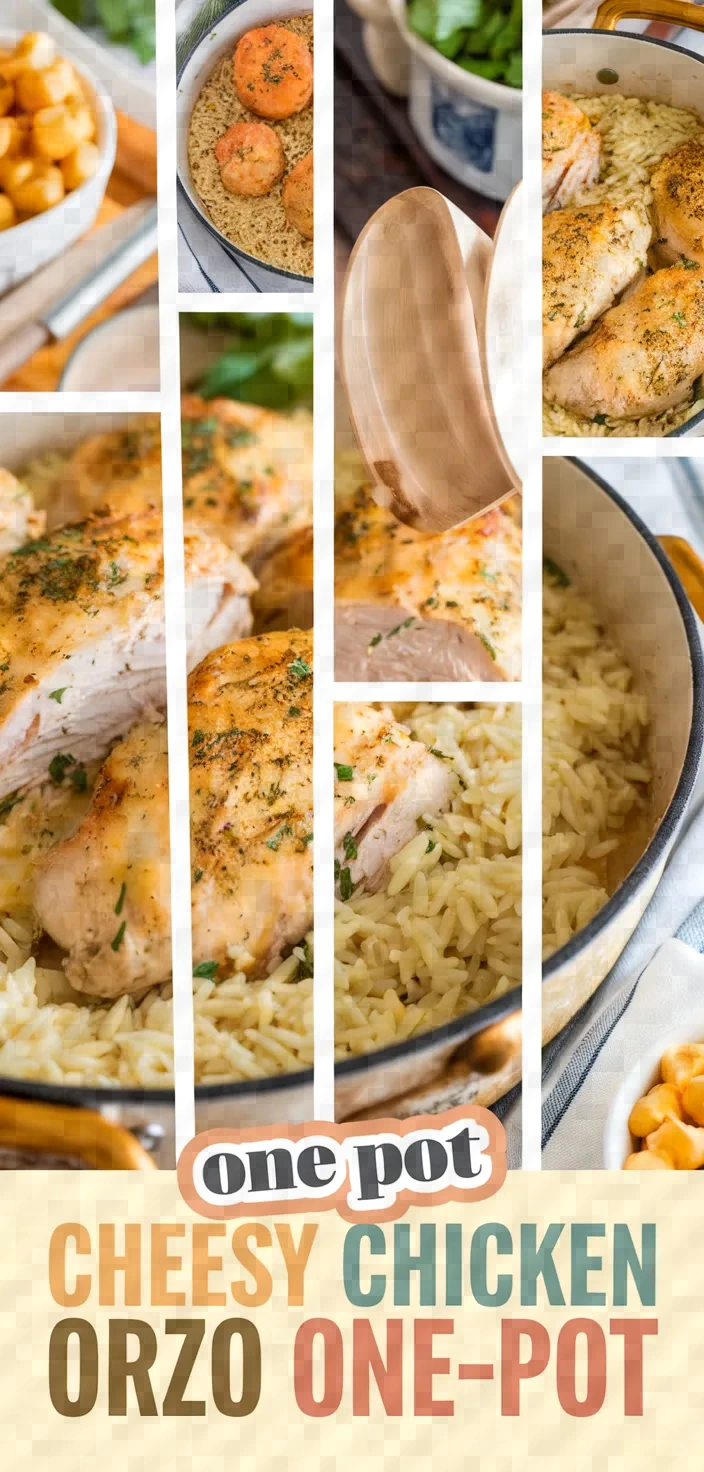 A photo of One Pot Cheesy Chicken And Orzo Recipe