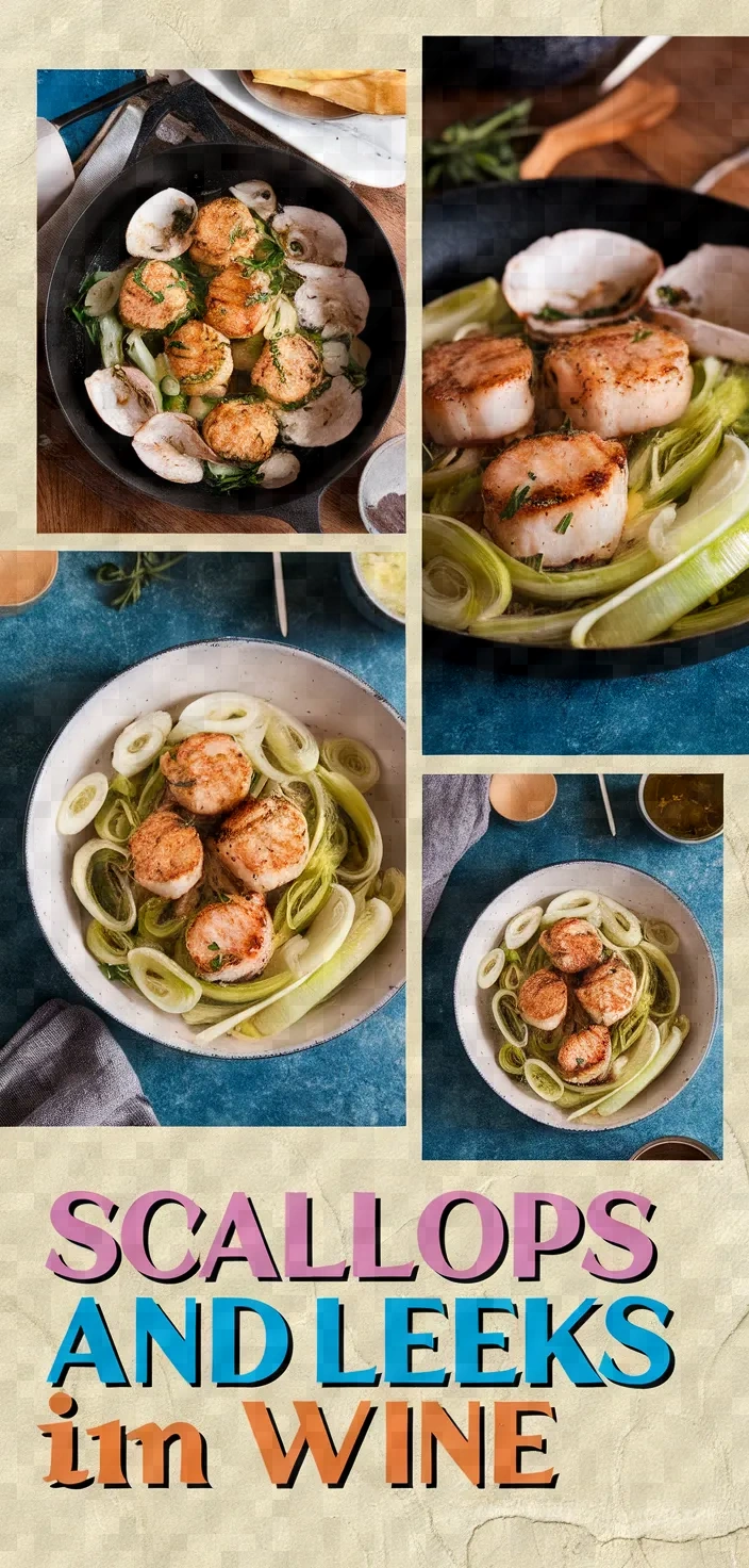 A photo of Seared Scallops And Leeks In White Wine Recipe