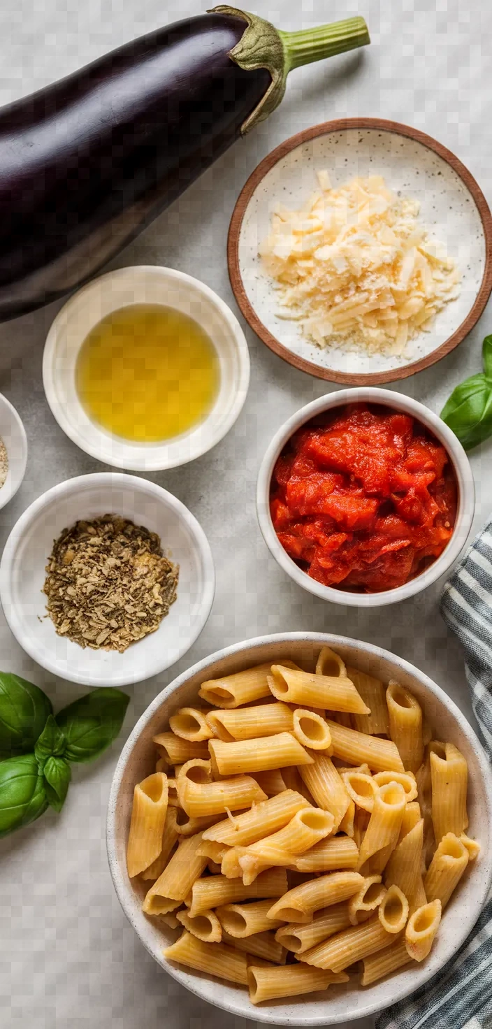 Ingredients photo for Easy Eggplant Ragu Pasta Recipe