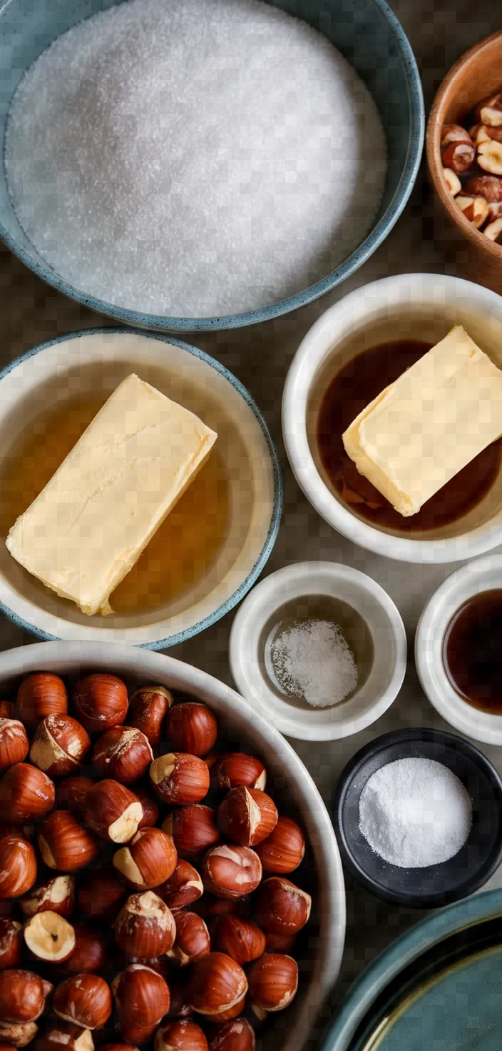 Ingredients photo for Easy Hazelnut Brittle Recipe