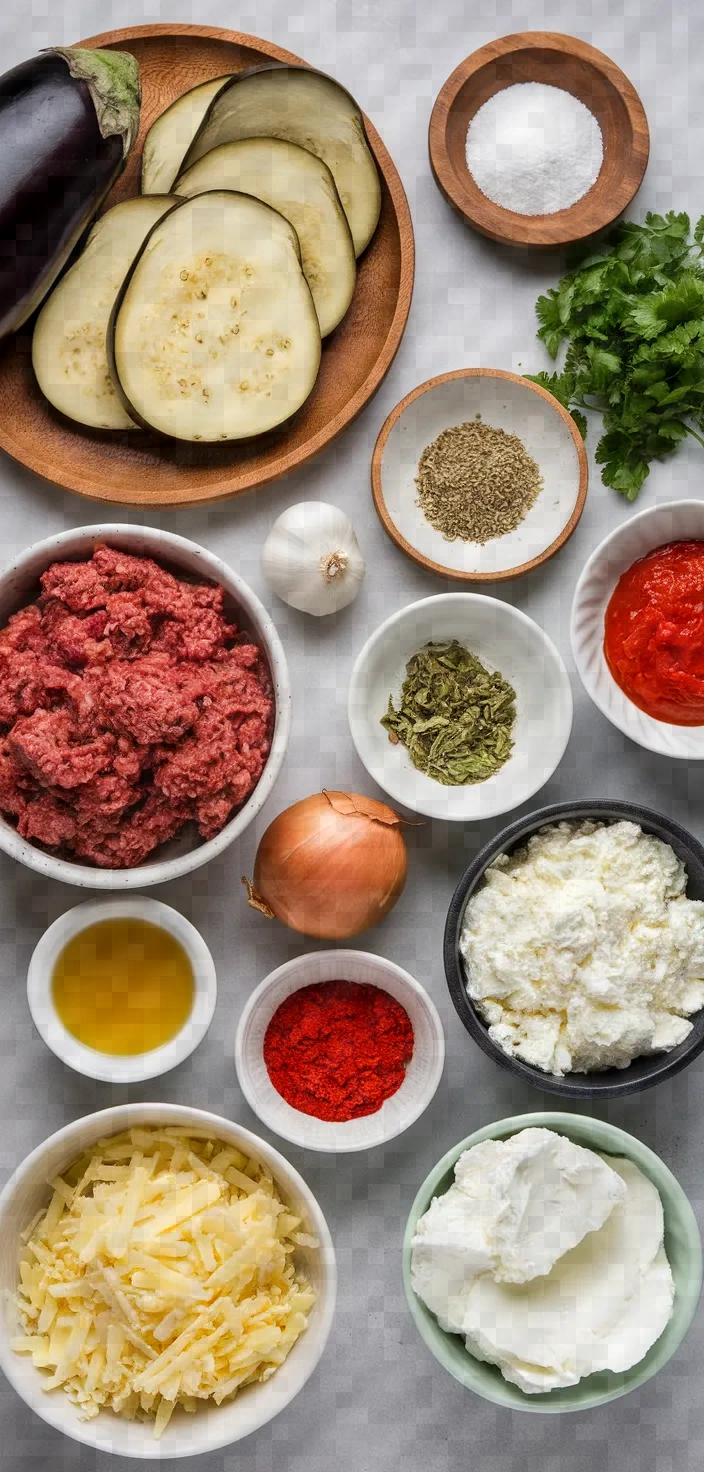 Ingredients photo for Foolproof Eggplant Lasagna Recipe