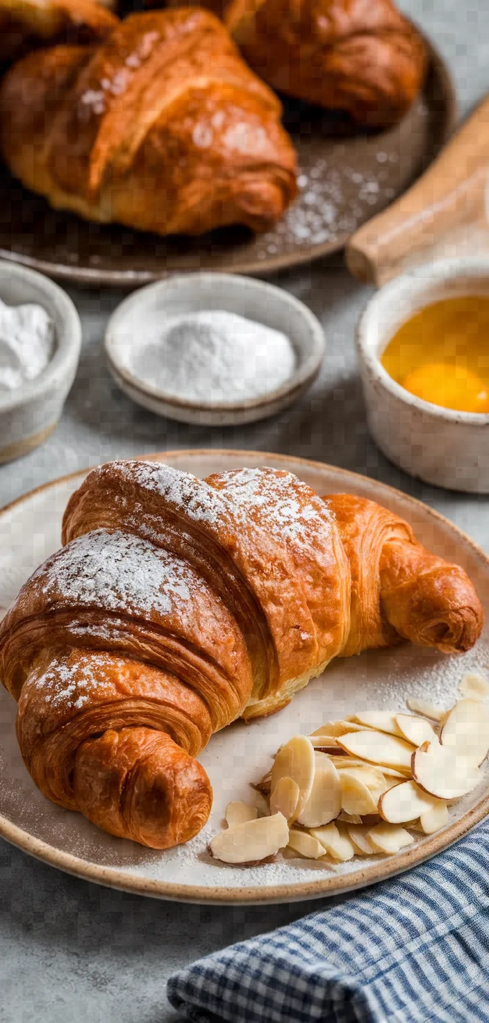 Ingredients photo for French Almond Croissants Bakery Style Recipe