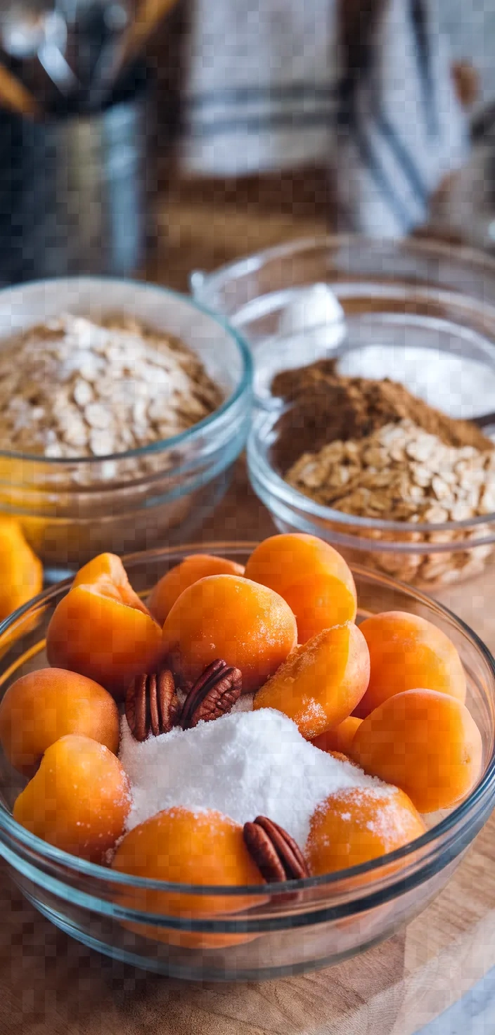 Ingredients photo for Fresh Apricot Crisp Recipe