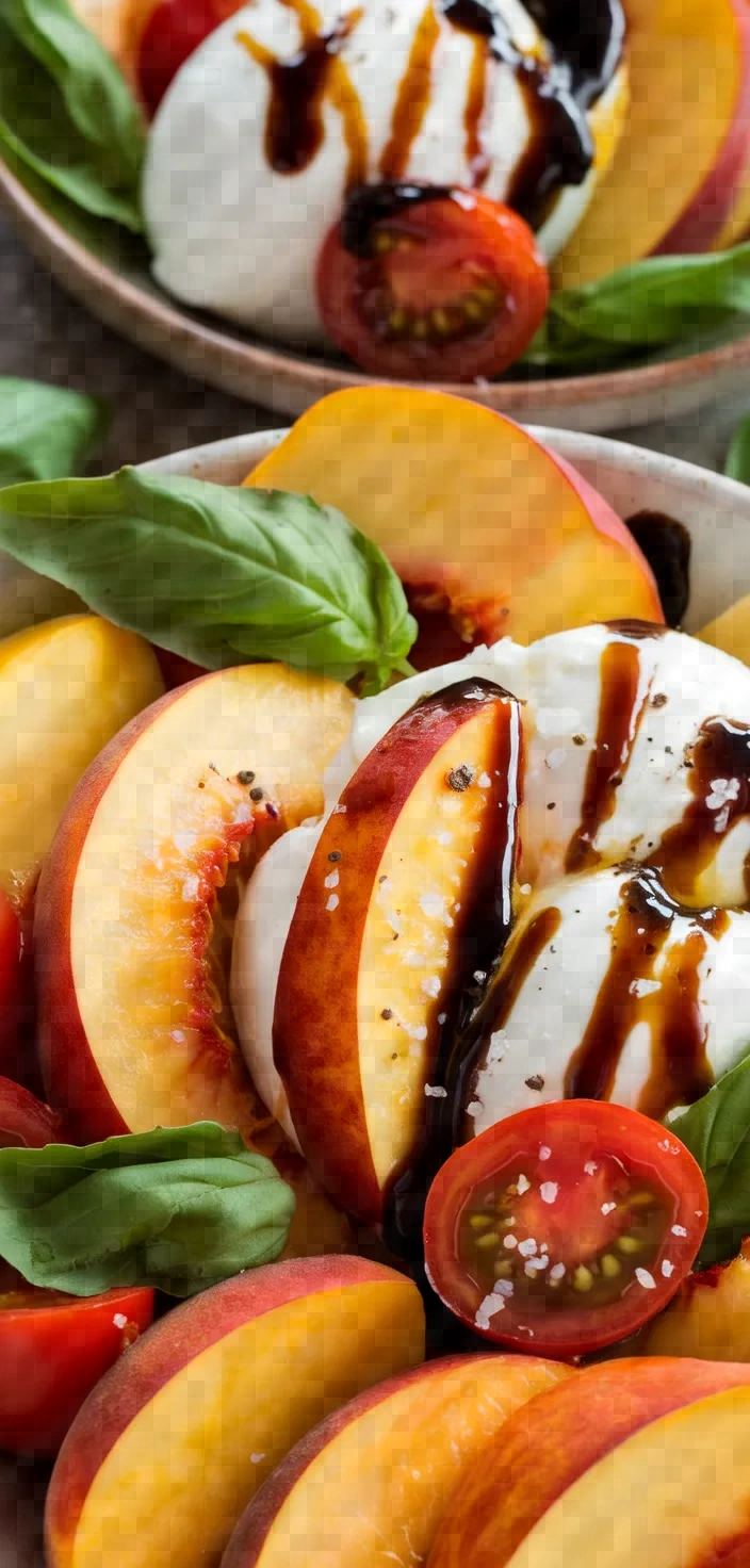 Ingredients photo for Peach Caprese Salad Recipe