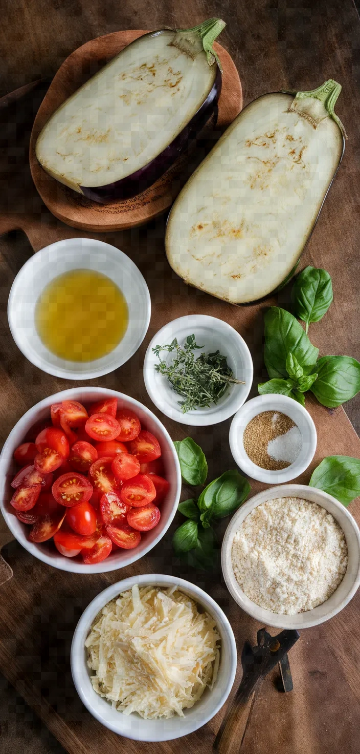 Ingredients photo for Provencal Eggplant Tomato Gratin Recipe