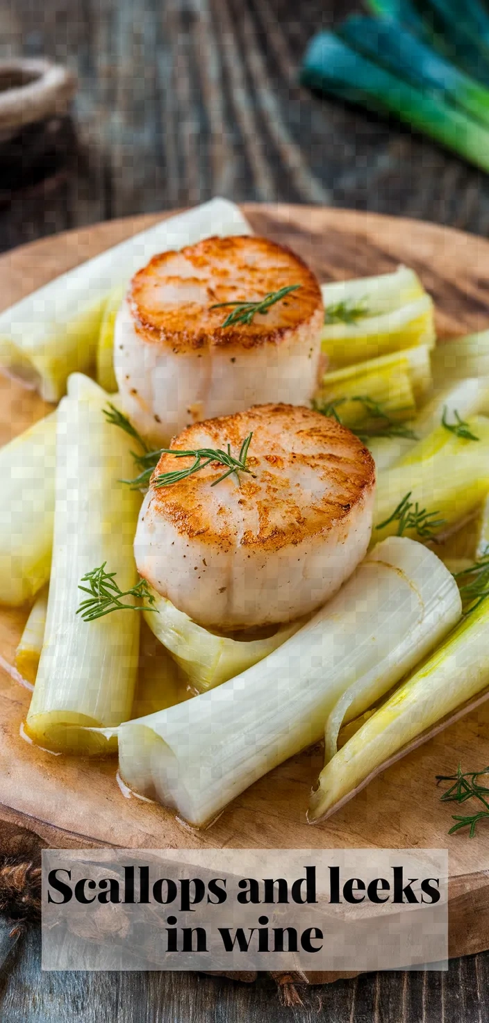 Seared Scallops And Leeks In White Wine Recipe