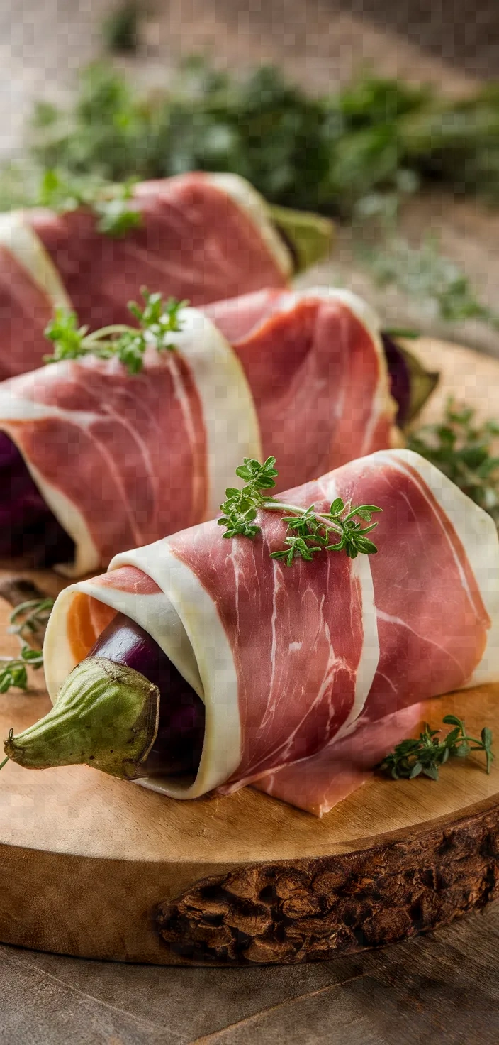 Bites Cured Ham Rolls With Eggplants Recipe