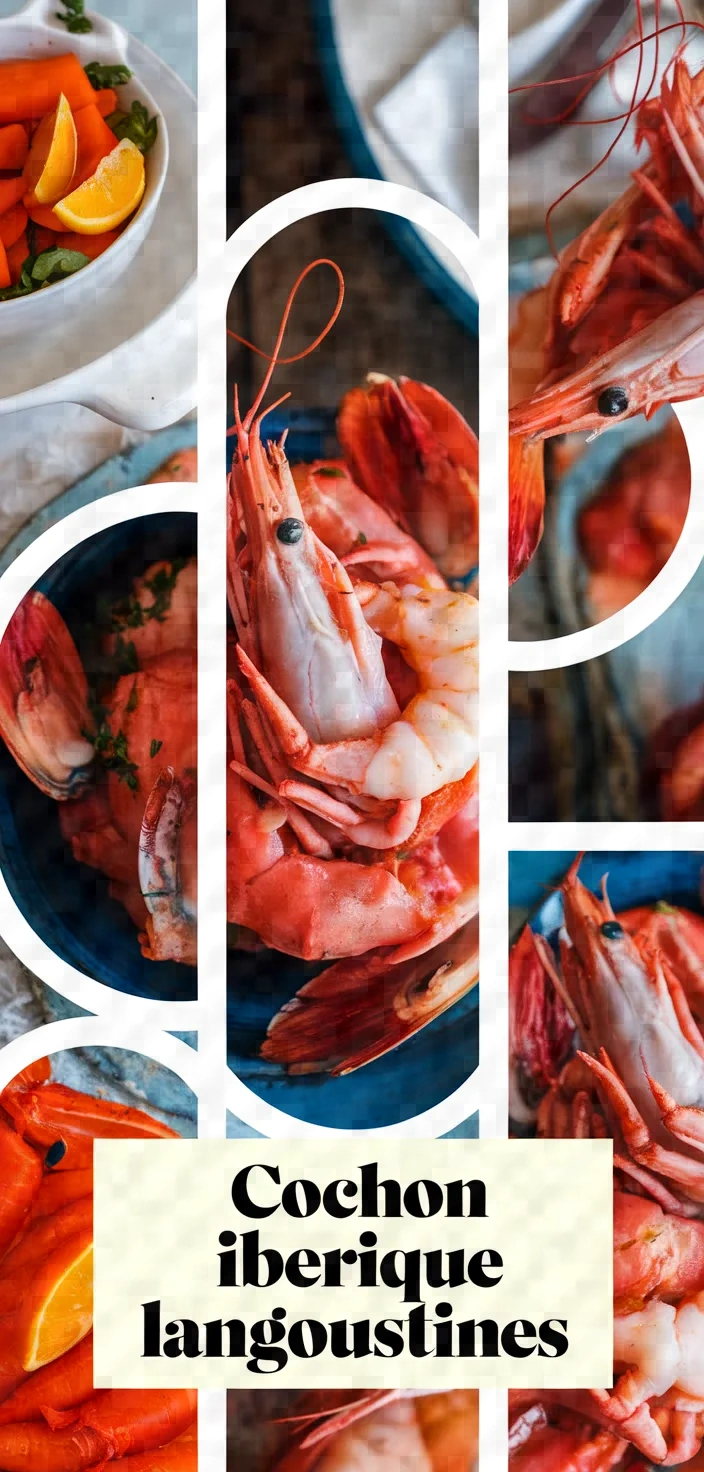 A photo of Carre De Cochon Iberique Carottes Nouvelles Aux Langoustines Recipe