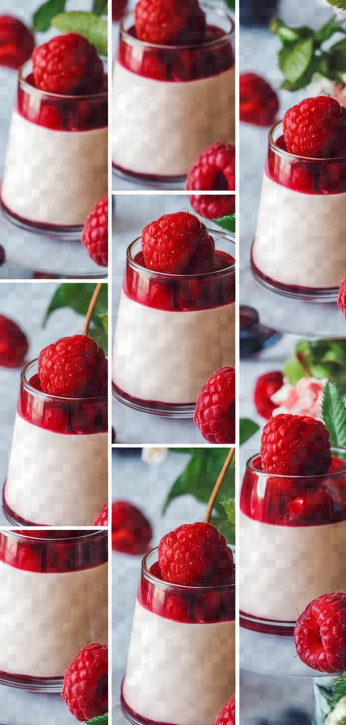 A photo of Verrine De Panna Cotta Aux Framboises Recipe