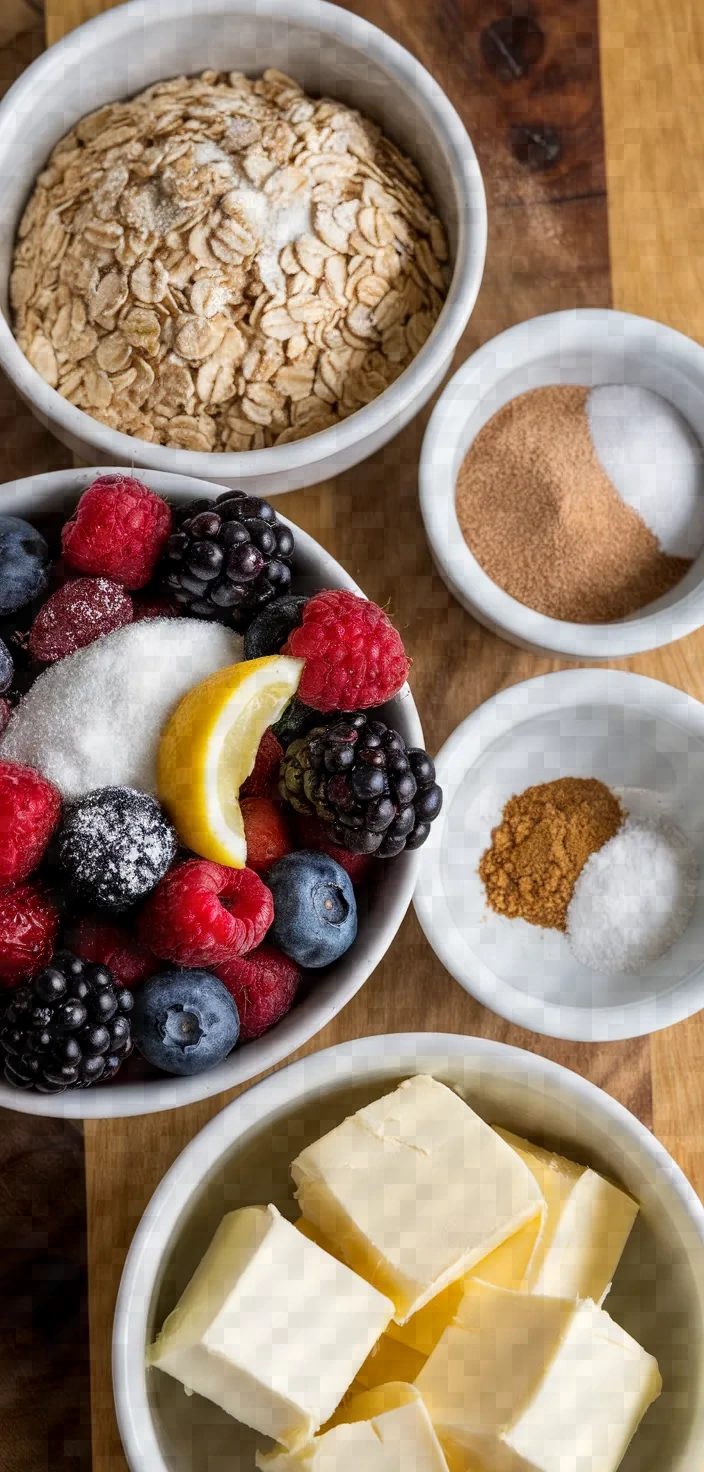 Ingredients photo for Mixed Berries Crumble Recipe