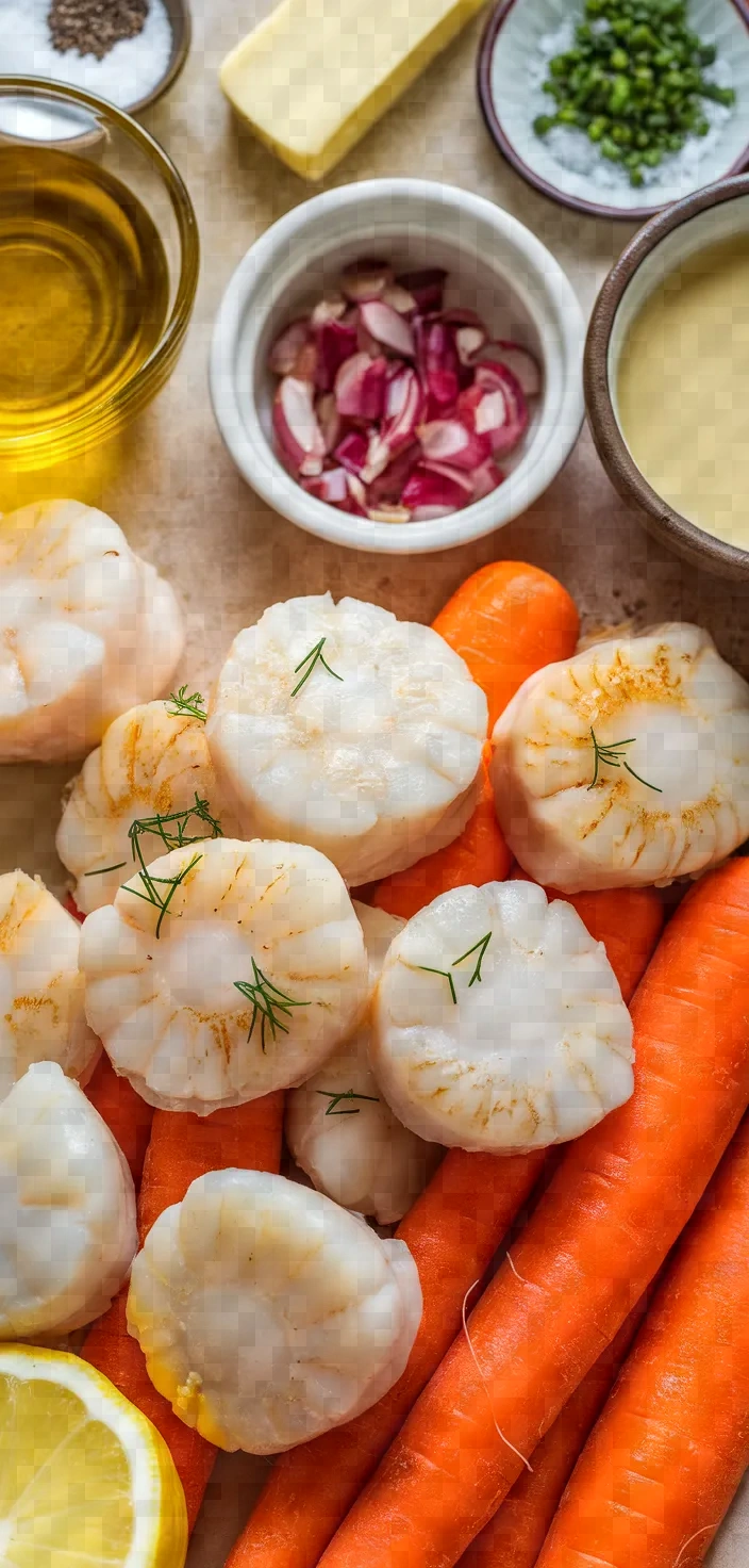 Ingredients photo for Scallops And Carrot Verrine Recipe