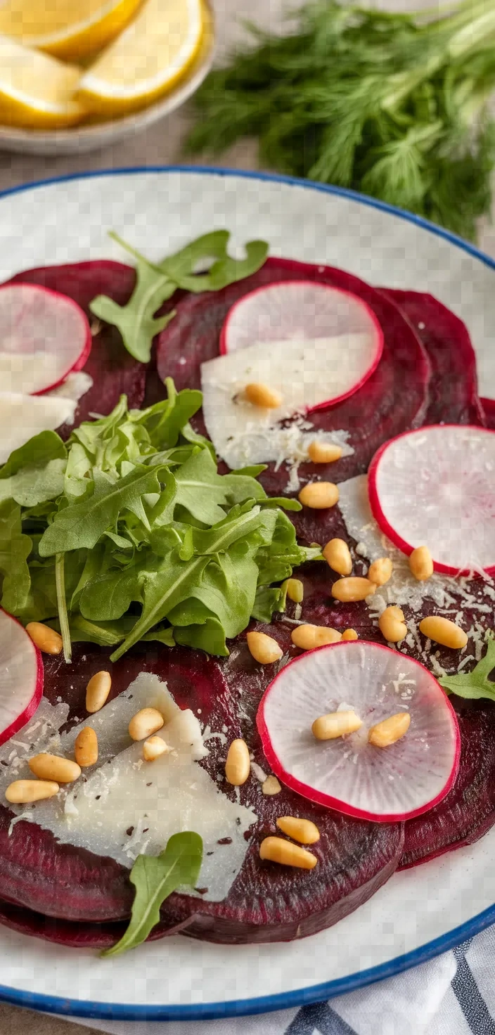 Ingredients photo for Beetroot Carpaccio Parmesan Radish Recipe