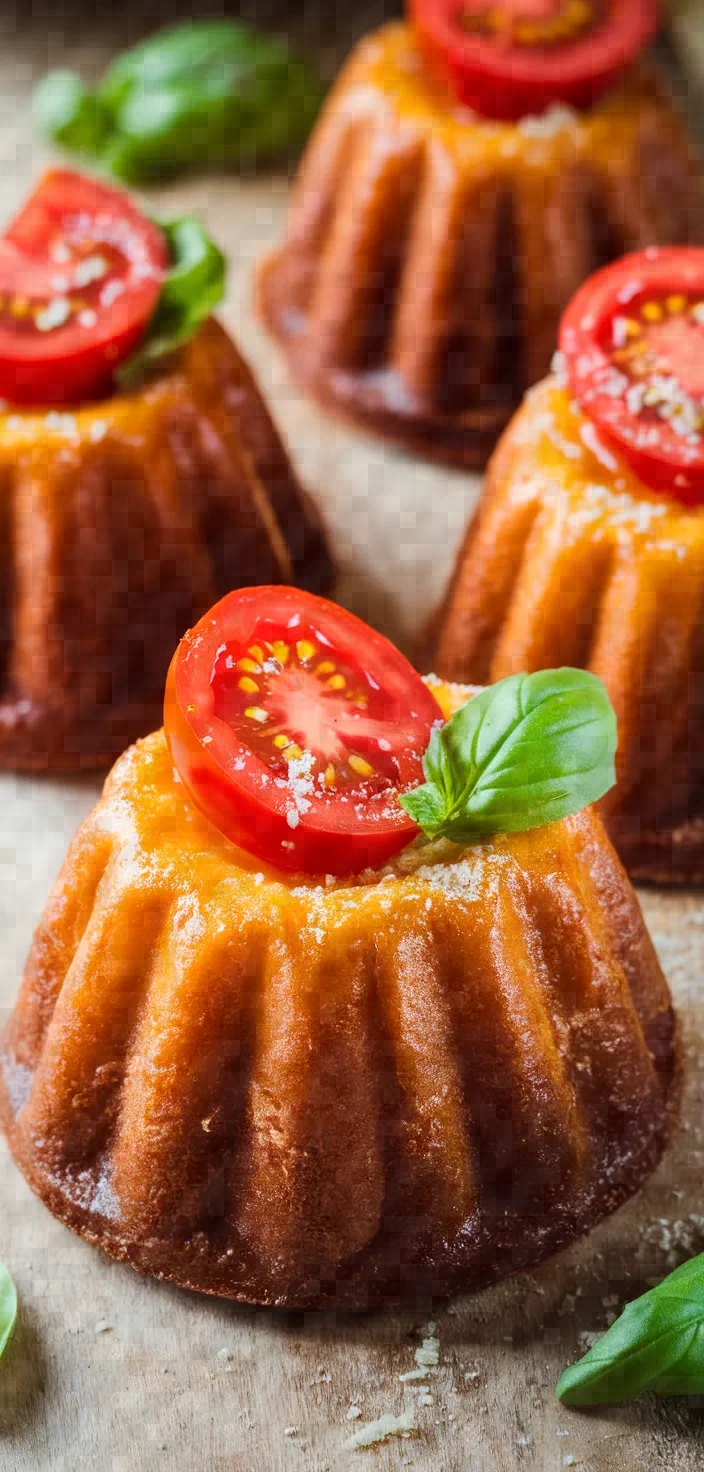 Canneles Sales Tomates Sechees Basilic Et Parmesan Recipe